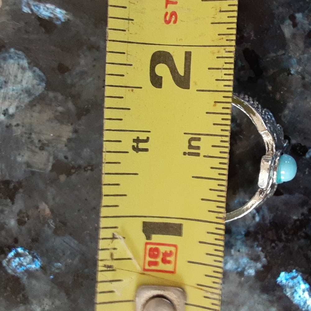 Vintage Silver Turquoise Eagle Ring - image 3